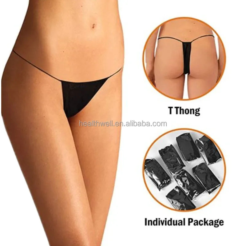 Disposable Breathable Eco-Friendly Thong Panties for Tanning Waxing Spa Treatments Salon Services Massage & Body Care