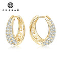 Delicate Hypoallergenic Daily Jewelry Studs 925 Silver GRA Certified VVS1 2.3mm Moissanite Hollow Hoop Earrings for Women