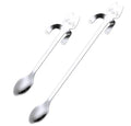 Stainless Steel Mini Long Cute Kitten Stirring Spoon for Dessert Drink Mixing Milkshake