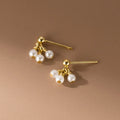 Wholesale Pearl Jewelry 925 Silver Stud Earrings Women Gold Plated Sterling Silver Pearl Stud Earrings Jewelry
