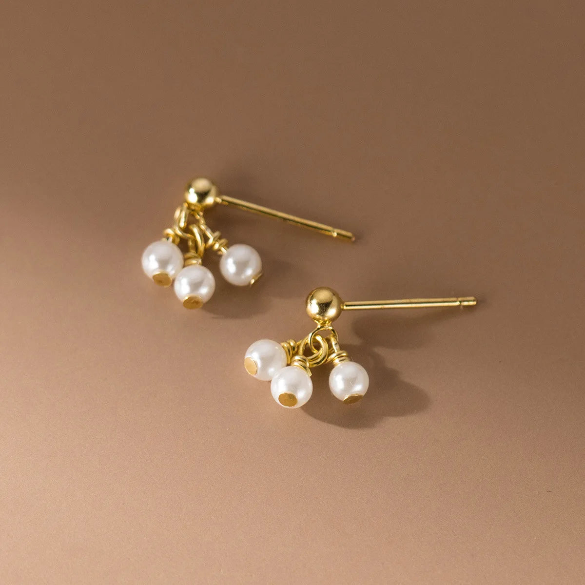 Wholesale Pearl Jewelry 925 Silver Stud Earrings Women Gold Plated Sterling Silver Pearl Stud Earrings Jewelry