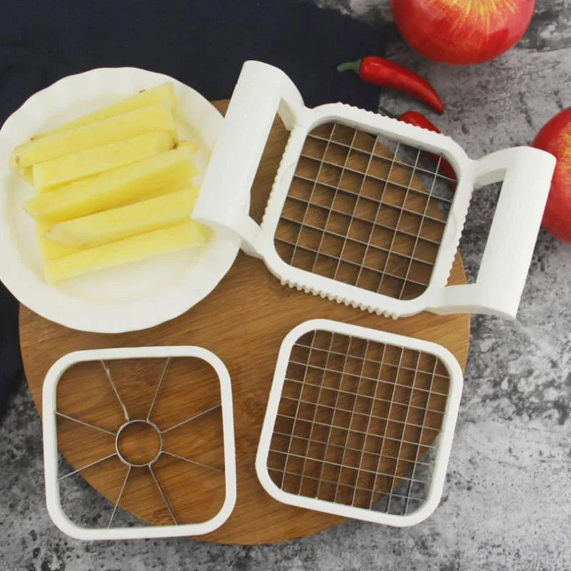 Food Safe Removable Potatoes Fries-Manual Operation 3 in 1 Multipurpose Vegetable Slicer Cutter