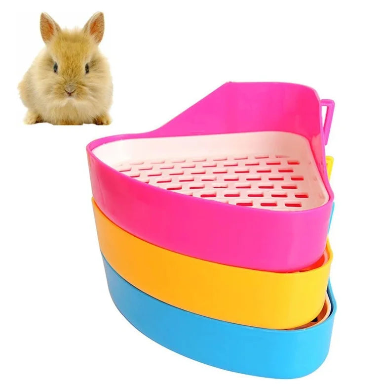 New Special Small Plastic Pet Triangle Toilet for Rabbit Guinea Pig Chinchilla Corner Toilet Rabbit Potty Trainer