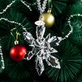 Pujiang Wholesale Clear Crystal Christmas Ornaments 75mm Laser Engraved Eco-Friendly Snowflake Design for Christmas Tree
