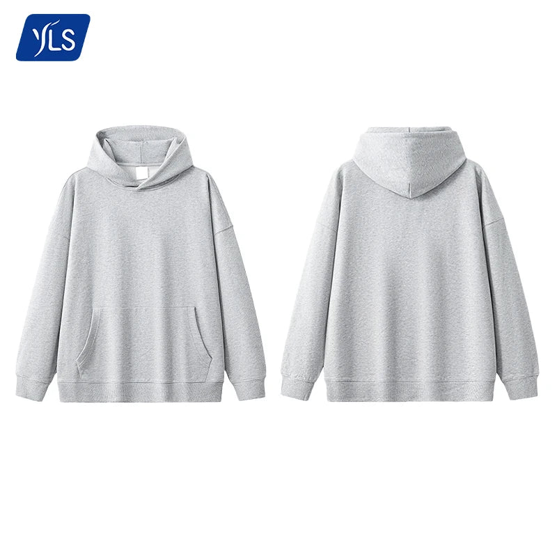 YLS Custom Oversized Drop Shoulder Heavy Terry 80% Cotton 20% Polyester Solid Winter Eco-Friendly Blank Hoodie for Men