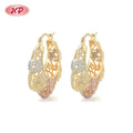 18K Laminated Gold Bisuterias Hollow Copper Alloy Hoop 18k Gold Plated Earrings Fashion Jewelry for Wholesale Earrings Women
