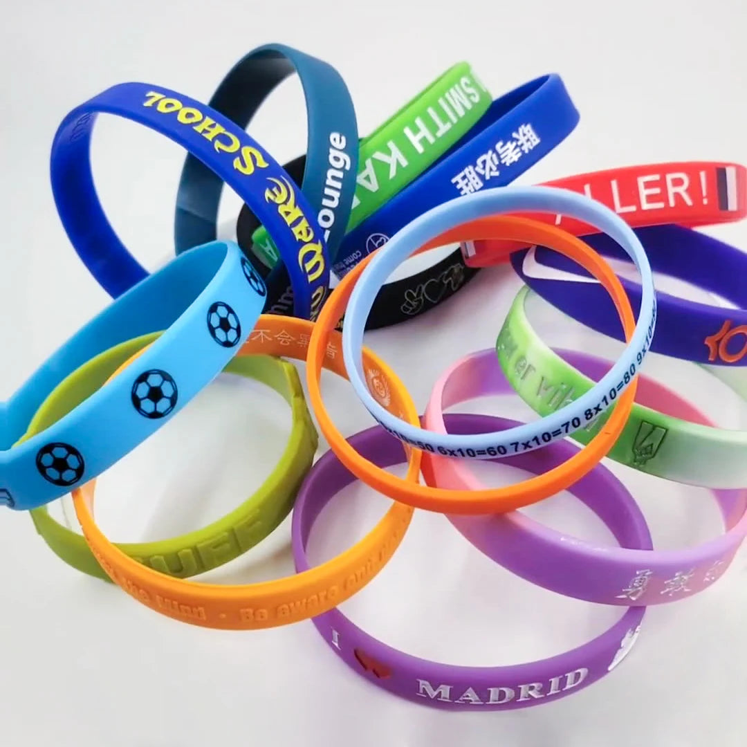 Customizable Elastic Silicone Wristband with Personalized Logo Free Design Promotional Rubber Bracelet for Events