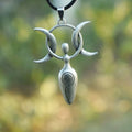 Woman Spiral Goddess Necklace of Fertility Triple Moon Wiccan