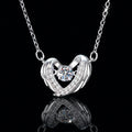 Ready to Ship Heart Angel Wings Vvs D Color Moissanite Dynamic Pendant S925 Sterling Silver Necklace for Women