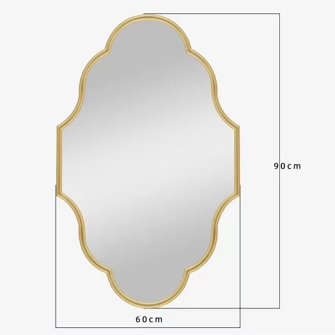 90X60cm European and American Bathroom Creative Personalized Three-dimensional Custom Hotel Art Wall Hanging Mirror