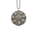 Vintage Om Buddhism Necklace Ogma Medallion Pendant Buddha Amulet Men's Jewelry