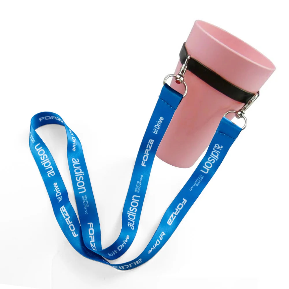 Wholesale Custom Pvc Wine Glass Water Bottle Cup Holder Lanyard with Adjustable Strap