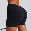 V Waist High Waist Solid Color Peach Butt Yoga Shorts Fitness Tight Push up Fit Outwear Running Sports Short Leggings