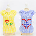 Wholesale Cute Cotton Soft Plaid and Floral Sleeveless Dog Shirt