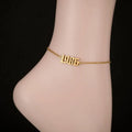 Wholesale Women Gold Color Birth Year Anklets Stainless Steel Foot Jewelry
