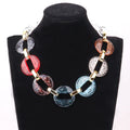 Harajuku Designer Marble Round Hollow Resin Classic Geometric Link Jewelry Colorful Transparent Vintage Acrylic Choker Necklace
