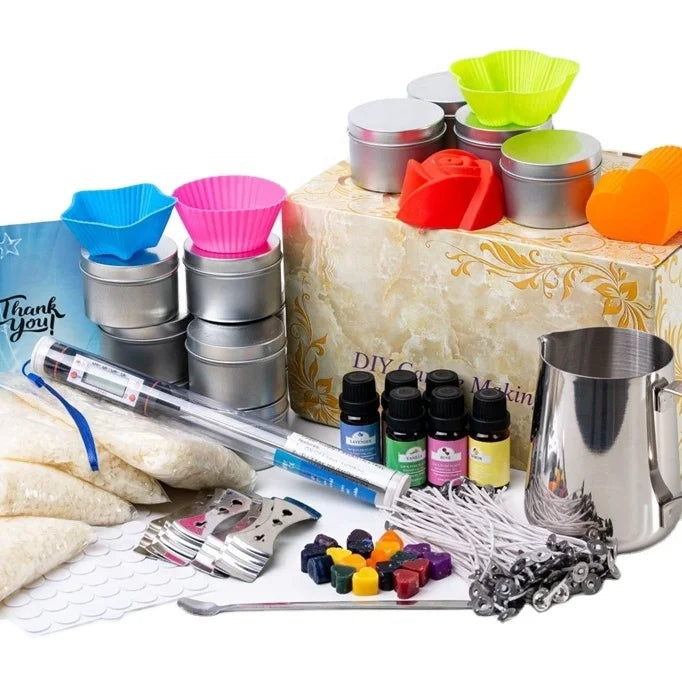 Candle Making Supplies Kit for Adults Kids DIY Scented Candle Making Kits Including Soy Wax Wicks Scents Oil