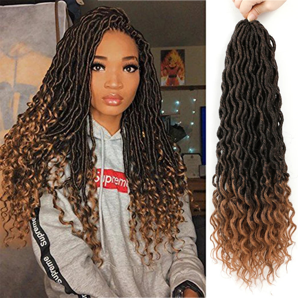 Faux Locs Crochet  Synthetic Wave Hair  Braiding Hair Extensions Handmade 24 Strands Hair