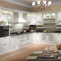 Manufacturer Custom L-shaped Design Kitchen Cabinets PVC Door Panels in a Variety of Colors for Small Space Kitchens