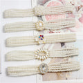 Newest Elastic Braided Pearl Belt Fashion Waistband Design Women Dress Flower Pearl Beaded Ladies Belt