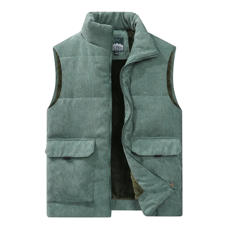 Winter Male Fleece Warm Vest Coats Men Stand Collar Thicken Waistcoats Clothing Mens Jacket Sleeveless Vest