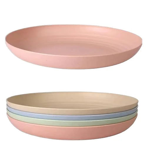 Minimalist Design Disposable Plastic Wheat Straw Dinner Plates Environmentally Friendly Sustainable Fish Dish for School Use