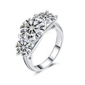 3 Stone 5Carat Moissanite Engagement Rings D Color VVS1 925 Sterling Silver Anniversary Wedding Promise Ring for Women