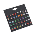 SC Fashion Korean Animal Fruits Flower Earrings Studs Colorful Dainty Mushroom Butterfly Heart Pearl Stud Earrings Set for Girls