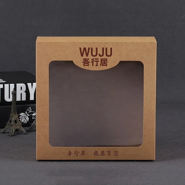 Custom Logo Gold Stamping Printing Recyclable Luxury Kraft Paper Socks T-shirt Underwear Shirt Packaging Rigid Boxes PVC Windows