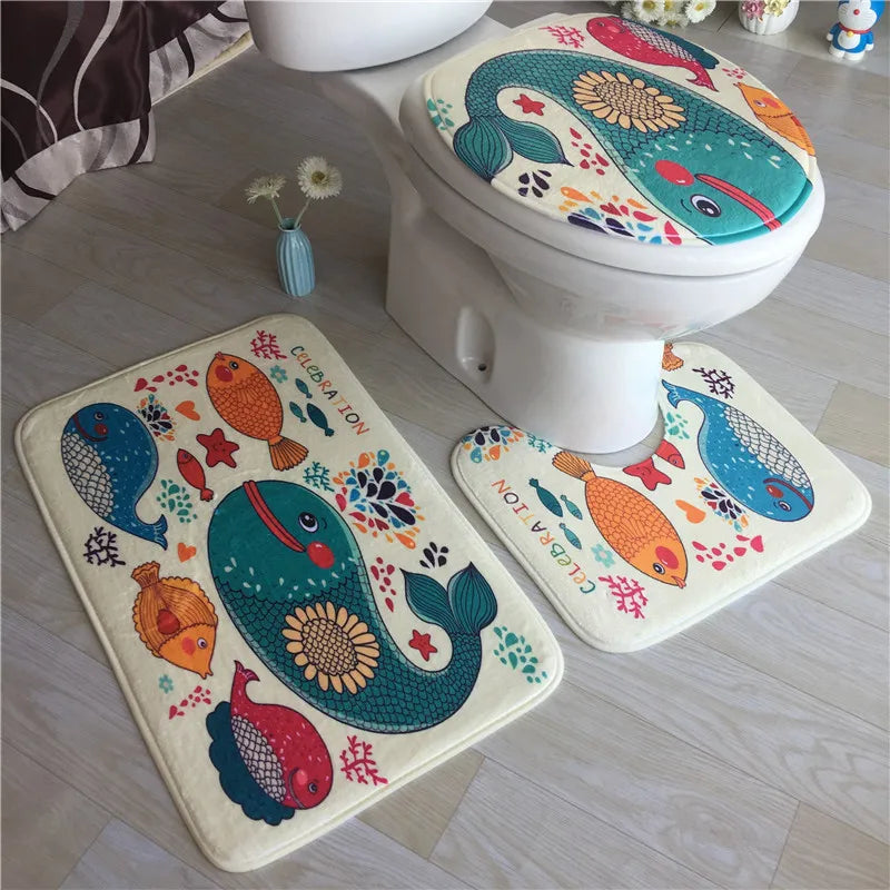 3 Pcs/Set Sublimation Short Plush Blank Bath Set for Chistmas/Bathroom Use