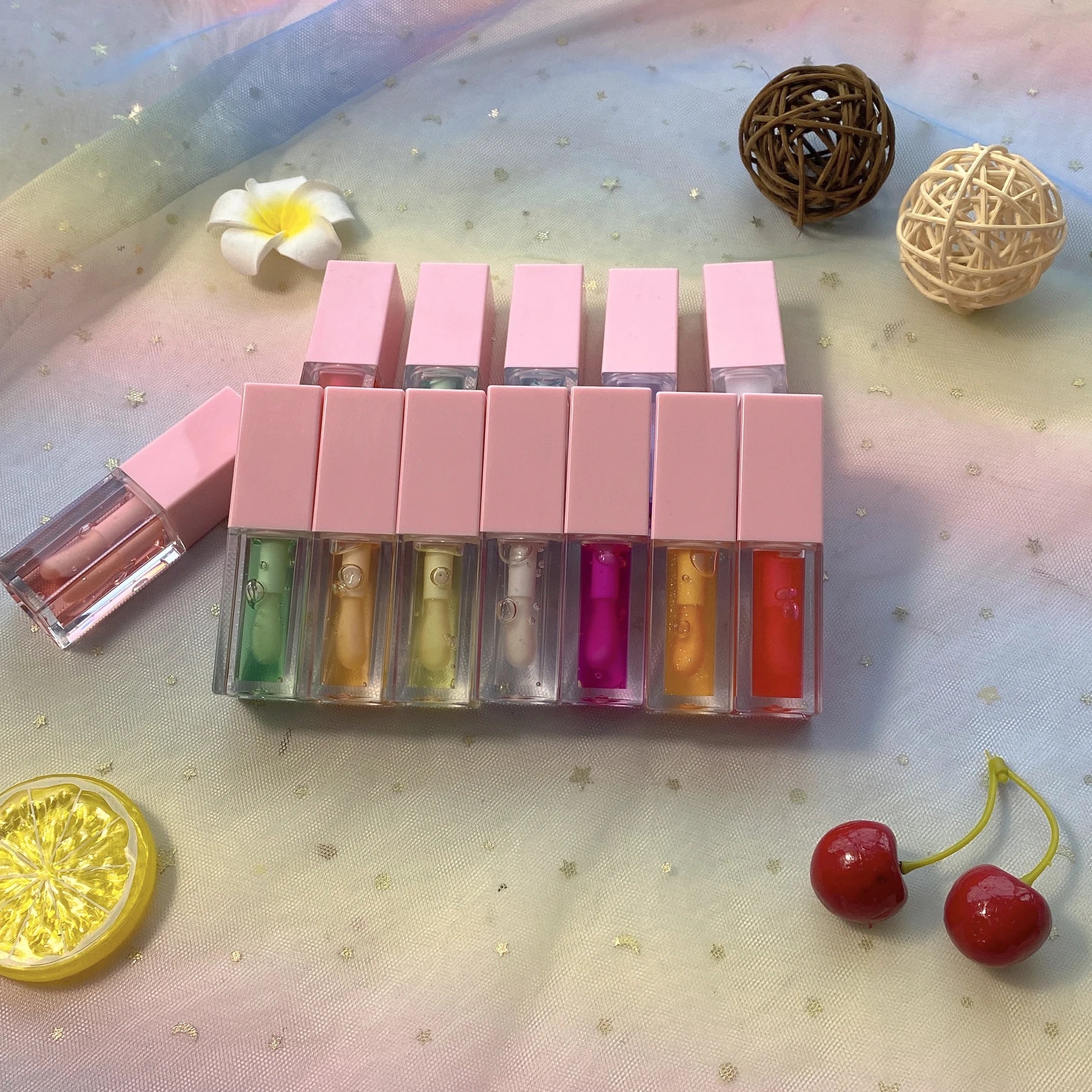 Vegan Makeup Private Label 30 Colors Plumping Lip Oil No Logo Various Flavor Moisturizing Lip Plumper Oil