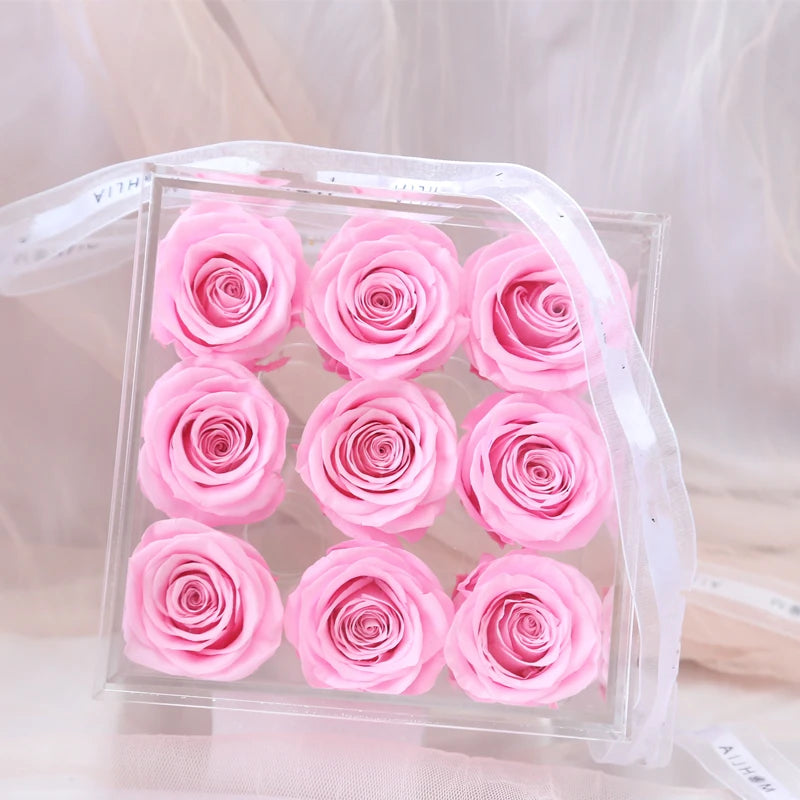 Every Love Clear Single Rose Acrylic Flower Box Customized Clear Transparent Luxury Flower Acrylic Display Boxes with Lid
