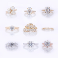 Starsgem Cushion Oval and Round Cut Moissanite Jewelry Custom Yellow White Rose  Gold Rings 18k 14k 10k Gold Jewelry