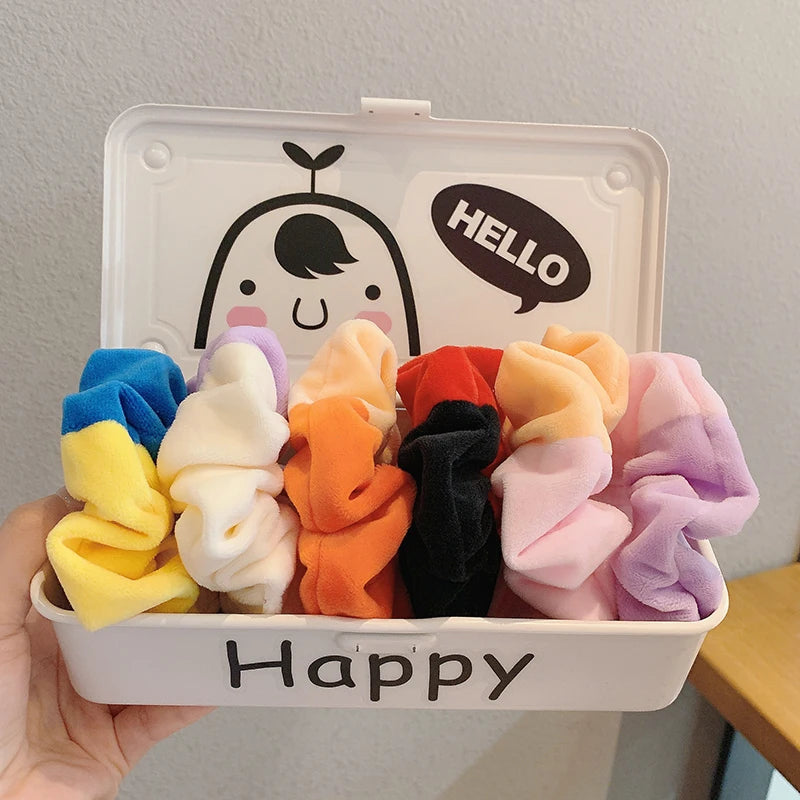 Ready to Ship Wholesale Packaging Custom Bulk Furry Elastic Hair Band Microfiber Towel Scrunchy Big Velvet Scrunchies 5-7 Days