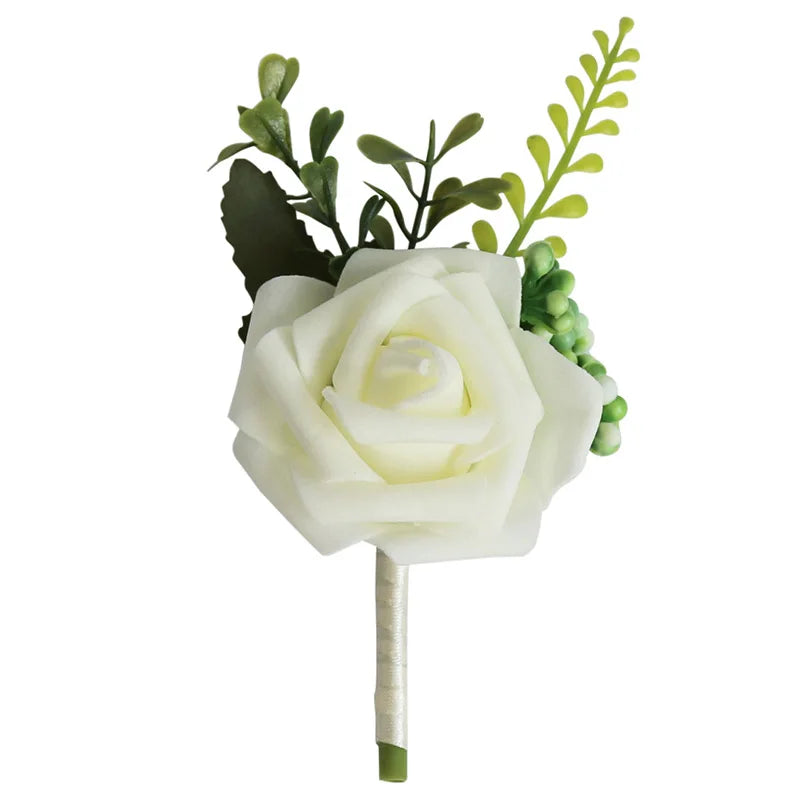 Morili Men Suits Corsage Groomsmen Suit Rose Corsage Fresh Wedding Ceremony Bride and Groom Lapel Flower Banquet Wedding  MSC002