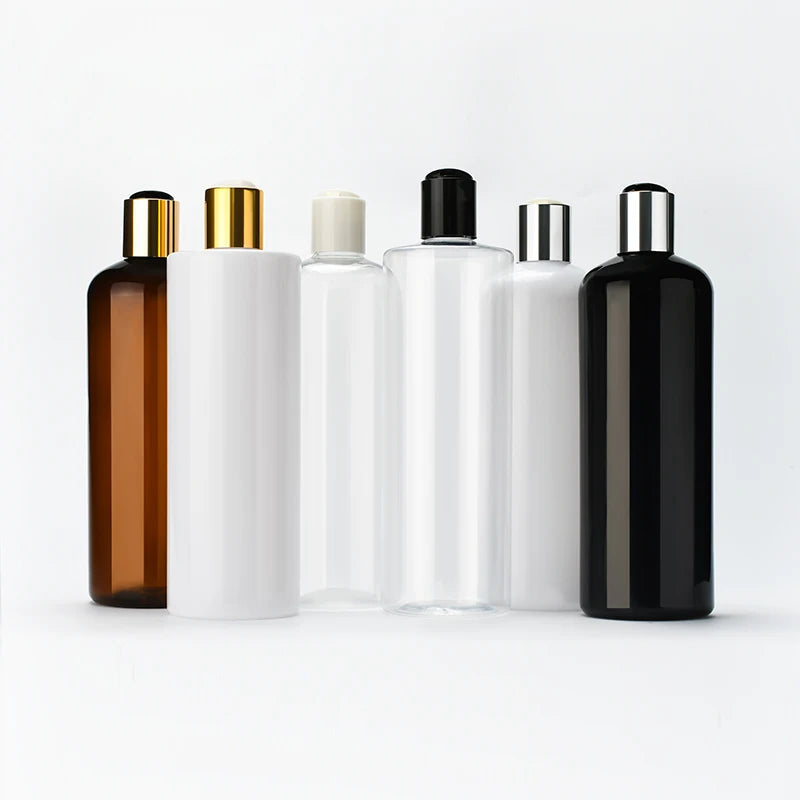 Empty Shampoo 30ml 50ml 100ml 200ml 250ml Transparent White Black Amber Pet Plastic Shampoo Bottle with Disc Cap