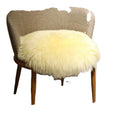 MWfur Natural Australian Sheepskin Chair Cover for Home Real Fur Mat Rug Living Room Thick Sheepskin Cushion Round
