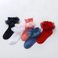 Cute Lace Girls Frilly Ruffle Socks Solid Color Cotton Tutu Cute Princess Infant Socks