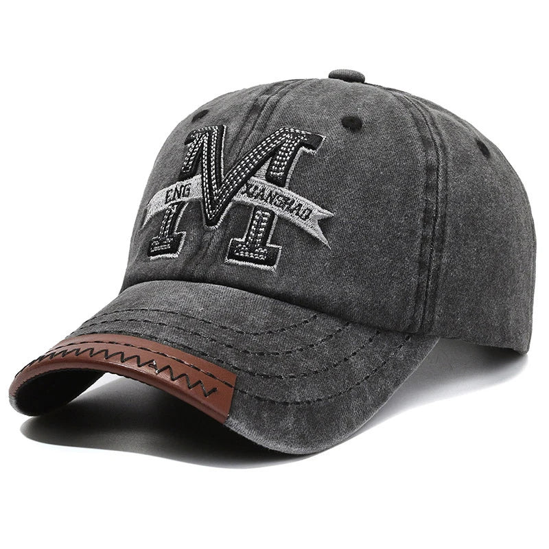 Wholesale Retro Fashionable Unisex Retro Embroidered Logo Washed Cotton Baseball Cap Sporty Style Sun Protection Baseball Cap