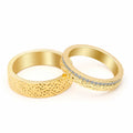 Bump Texture Couple Rings for Men Gold Color Anillos Mujer Wedding Ring Party Fashion Jewelry