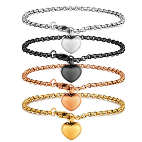 Heart Urn Cremation Bracelet for Ashes Stainless Steel Ashes Jewelry Dog Paw Print Urn for Pet Animals Ashes