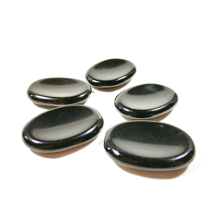 HZ Gems Natural Black Obsidian Worry Stone Wholesale Crystal Thumb Stone Palm Stone Buy From Navazish Agate Export