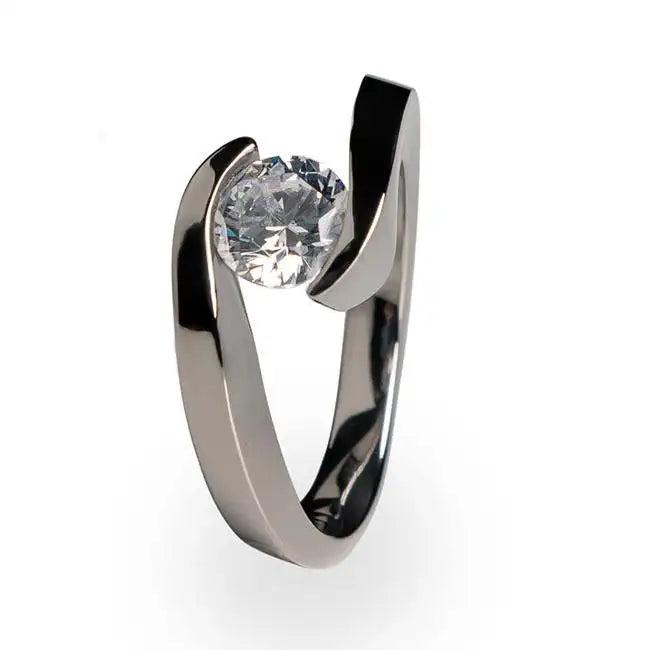 2025 Elegant Classic Pure Titanium Ring Angel's Kiss Diamond Ring Twist Arm Ring