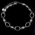 Sterling Silver 8*10mm Semi Mount Bracelet Empty Support Blank Claws Setting S925 Base Holder Without Center Stone Inlay for DIY