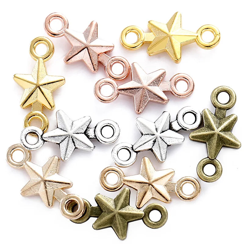 300pcs/bag 3 Color Metal Zinc Alloy MINI Five-pointed Star Charms Fit Jewelry Pendant Charms Makings DIY Handmade Craft L336