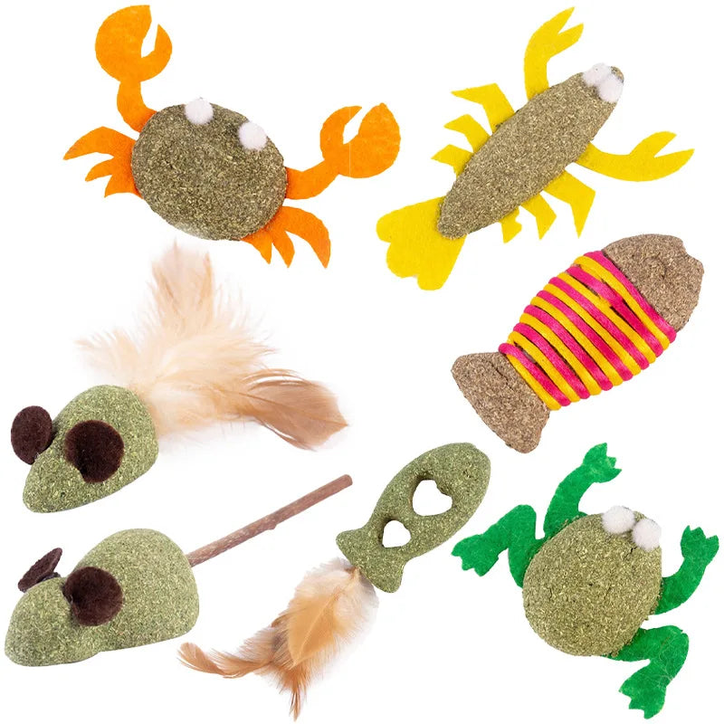 Hot-selling Natural Catnip Toys for Cat Multi Shaped Safety Cat Feather Toys Silvervine Matatabi Pet Cat Chew Toy