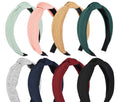 Hot Sale Knitted Colorful Elastic Head Wrap Fashion Vintage Women Headband Twisted Knotted Head Band for Women and Girls