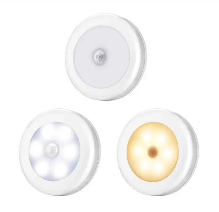 6 Led Night Light Automatic On/Off Stick-on Anywhere Battery Operated Cordless LED Motion Sensor Light Cabinet Lamp