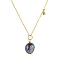 Delicate 925 Sterling Silver Jewelry 18k Gold Vermeil Black  Freshwater Pearl Necklaces for Women