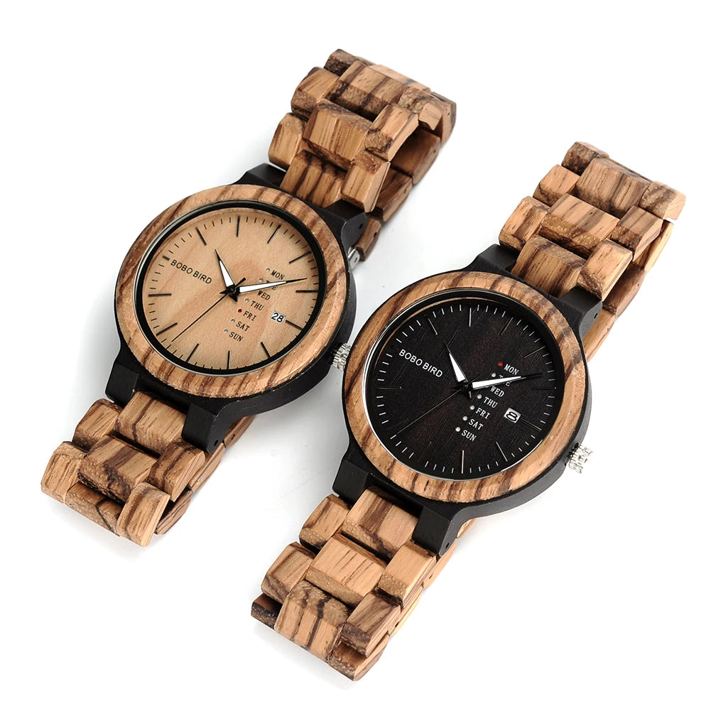 Factory Price Super Quality Customized Men's Quartz Wood Wristwatches Run Seconds Function Luxury Private Label Logo